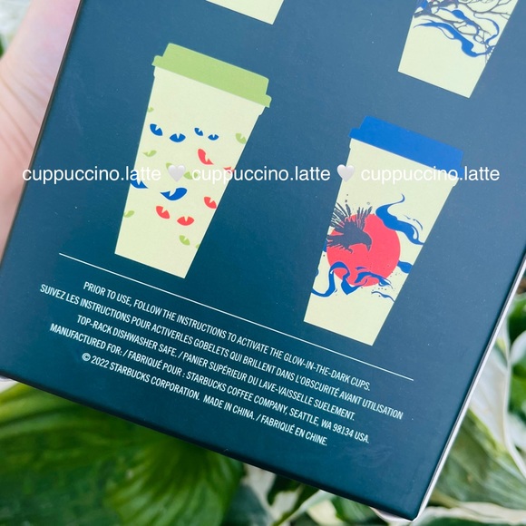 🎃NEW👻Starbucks 2022 Fall Halloween Box of 6 Glow in the Dark Reusable Hot Cups - Picture 6 of 10